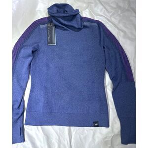 Under Armour Blue Intelliknit Run Funnel pullover running 1371576 Women Medium